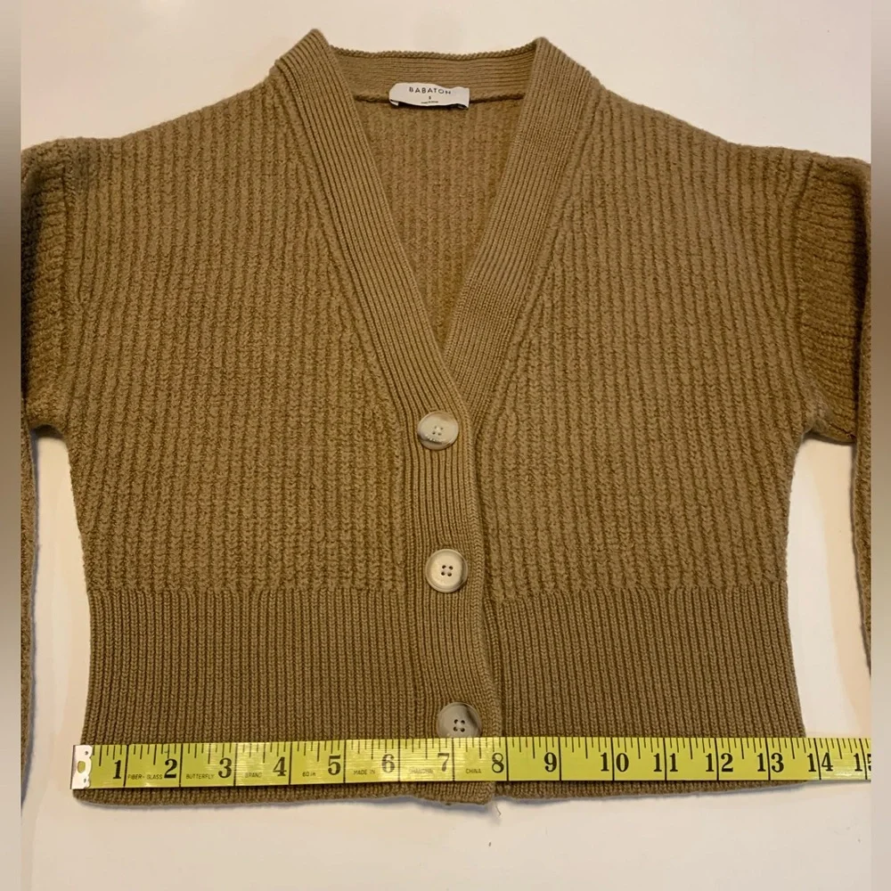 Babaton Retro Cropped 100% Merino Wool Cardigan - Size Small - Picture 4 of 5